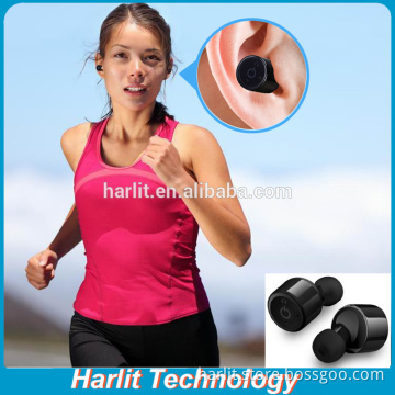 Mini Compact Wireless Earbuds Runner Headset Sweatproof Sport Earphones with Mic for Running Gym Exercise and Workout
